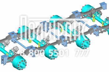 Подвеска односкатная 4*9т низкая рессорная Политранс(ТСП)/HJBridge 165.45-2900002-FH00